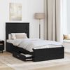 vidaXL Bettrahmen Schwarz Eichen-Optik 90 x 190 cm Holzwerkstoff