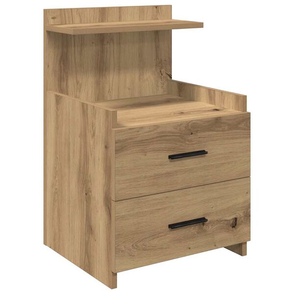 vidaXL Nachttisch mit 2 Schubladen Artisan-Eiche 40x36,5x62 cm
