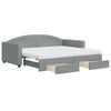 vidaXL Tagesbett Ausziehbar mit Schubladen Hellgrau 90x190 cm Stoff