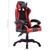 vidaXL Gaming-Stuhl mit RGB LED-Leuchten Rot und Schwarz Kunstleder