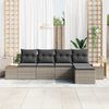 vidaXL Gartensofa-set mit Kissen mit Speicher 6 pcs Grau Polyrattan