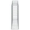 vidaXL Gabionen mit Hochbogen 6 Stk. 200x30x100/120cm Verzinktes Eisen
