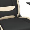 vidaXL Gaming-Stuhl mit Massage & Fu&szlig;st&uuml;tze Schwarz und Creme Stoff