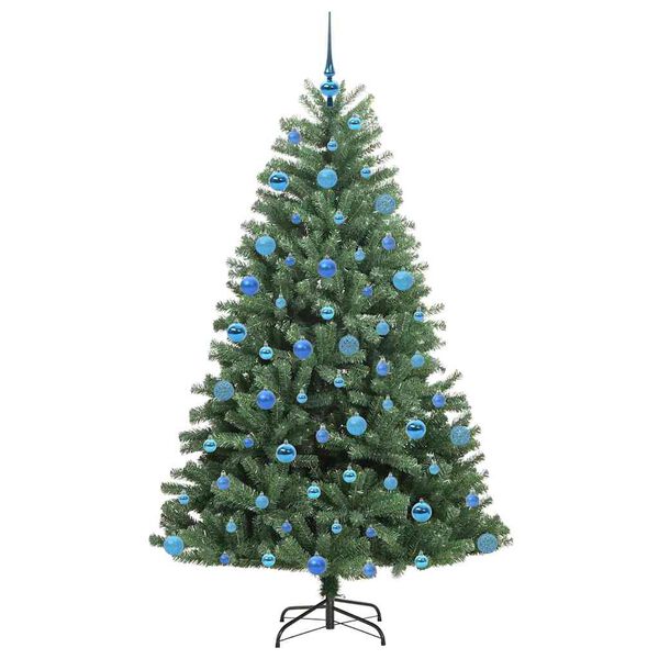 vidaXL K&uuml;nstlicher klappbarer Weihnachtsbaum mit 300 LEDs Gr&uuml;n 180 cm