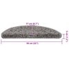 vidaXL Stufenmatten 30 Stk. 56x17x3 cm Grau Halbrund