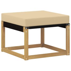 vidaXL Outdoor-Fu&szlig;hocker Massivholz Akazie und Textilene Stoff