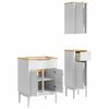 vidaXL Badezimmerm&ouml;bel-Set mit T&uuml;r FLORO 3 pcs Wei&szlig; Massivholz Kiefer