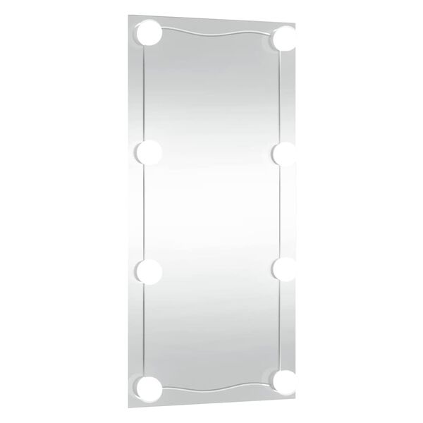 vidaXL Wandspiegel mit LED-Leuchten 30x60 cm Glas Rechteckig