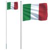 vidaXL Flagge Italiens mit Mast 6,08 m Aluminium