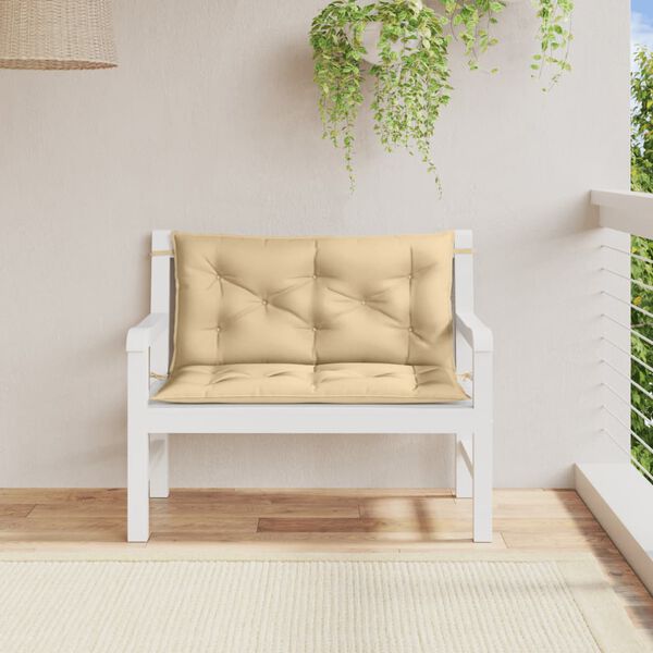 vidaXL Gartenbank-Auflagen 2 Stk. Melange Beige 100x50x7 cm Stoff