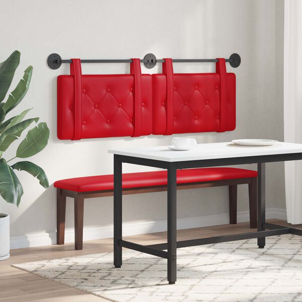 vidaXL H&auml;ngevorderseite Wandmontiert Rot 150 x 55 x 5 cm Kunstleder