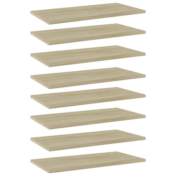 vidaXL B&uuml;cherregal-Bretter 8 Stk. Sonoma-Eiche 60x30x1,5 cm