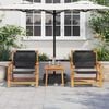 vidaXL Gartenst&uuml;hle mit Tisch 3 pcs Schwarz Massivholz Akazie