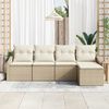 vidaXL Sofa Set mit Kissen 5 pcs Beige Poly-Rattan