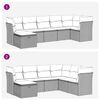 vidaXL 7-tlg. Garten-Sofagarnitur mit Kissen Grau Poly Rattan
