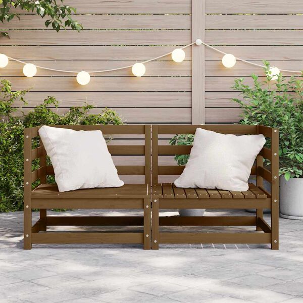 vidaXL Garten-Ecksofas 2 Stk. Honigbraun Kiefer Massivholz