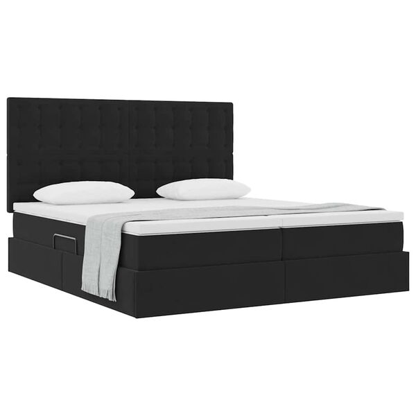 vidaXL Aufbewahrungsbett mit Matratze Schwarz 180 x 200 cm Samt