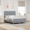 vidaXL Bettgestell mit Kopfteil Hellgrau 140 x 190 cm Stoff