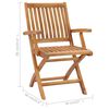 vidaXL Klappbare Gartenst&uuml;hle mit Kissen 8 Stk. Massivholz Teak