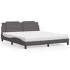 vidaXL Bett mit Matratze "Zadar" Grau 180x200 cm Kunstleder