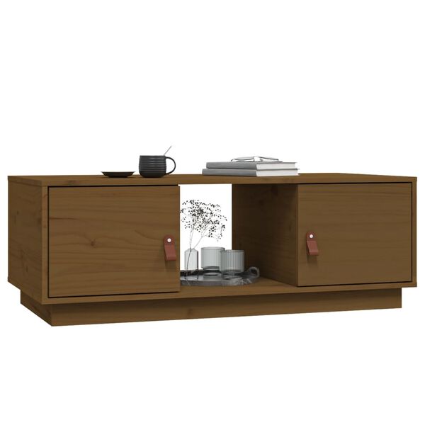 vidaXL Couchtisch Honigbraun 100x50x35 cm Massivholz Kiefer