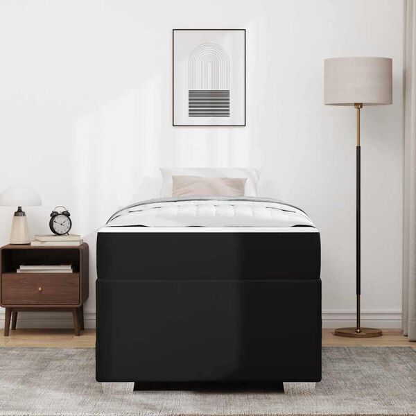 vidaXL Bettrahmen mit Matratze Schwarz 90 x 200 cm Stoff
