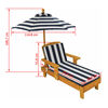 KidKraft Kinderliegestuhl mit Sonnenschirm Marineblau Holz 00105