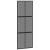 vidaXL Schiebet&uuml;r mit Beschlag Schwarz 76x205 cm Hartglas
