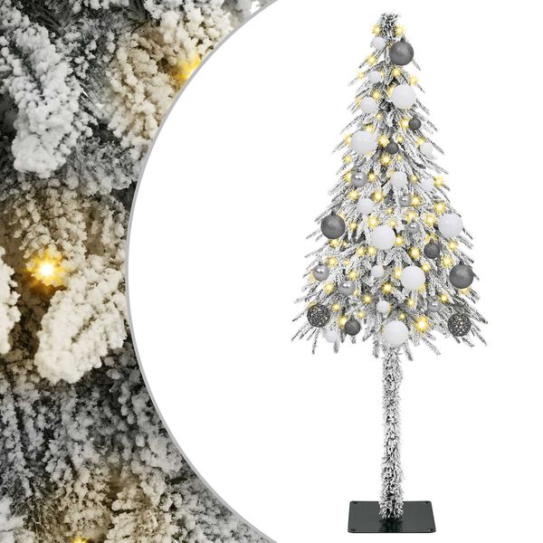 vidaXL Weihnachtsbaum mit 150 LEDs Wei&szlig; 150 cm PE und Stahl