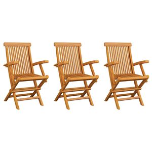 vidaXL Gartenst&uuml;hle 3 Stk. Massivholz Teak