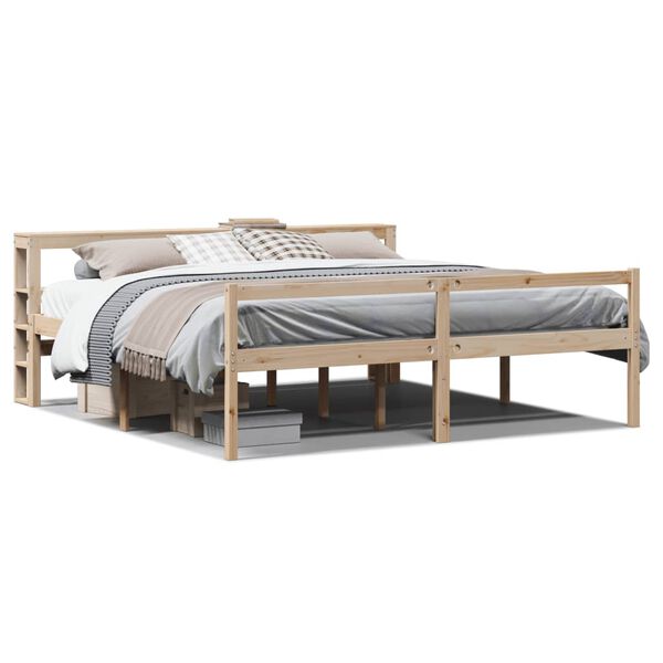 vidaXL Seniorenbett mit Kopfteil 200x200 cm Massivholz Kiefer