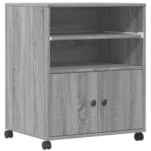 vidaXL Druckerst&auml;nder mit Rollen Grau Sonoma 60x48x74 cm