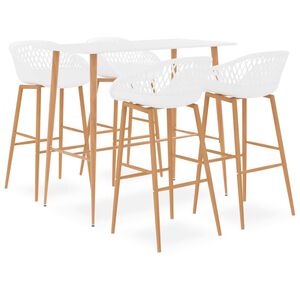 vidaXL 5-tlg. Bar-Set Wei&szlig;