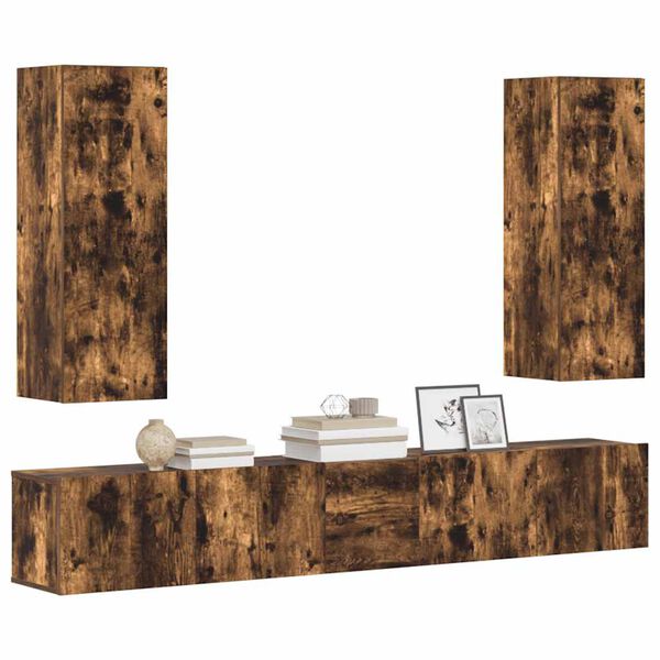 vidaXL 5-tlg. TV-Schrank-Set R&auml;uchereiche Holzwerkstoff