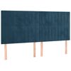 vidaXL Boxspringbett mit Matratze Dunkelblau 200x200 cm Samt