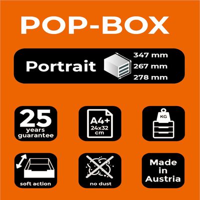 Exacompta Pop-Box Schubladenbox mit 4 Laden Weiß