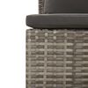 vidaXL Garten-Mittelsofa mit Kissen Grau Poly Rattan