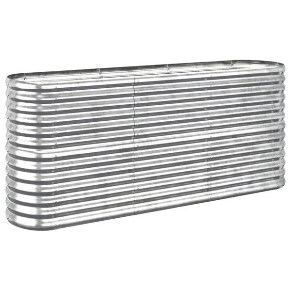 vidaXL Hochbeet Verzinkter Stahl 152x40x68 cm Silbern
