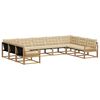 vidaXL Outdoor-Sofagarnitur mit Kissen 9 pcs Wei&szlig; und Beige