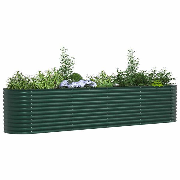 vidaXL Hochbeet Gr&uuml;n 400 x 80 x 81 cm Stahl