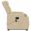 vidaXL Massagesessel mit Aufstehhilfe Creme Stoff