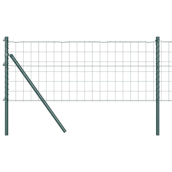 vidaXL Zaun mit Pfosten Gr&uuml;n 0,4 x 10 m Stahl und PVC