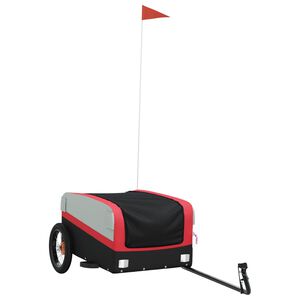 vidaXL Fahrradanh&auml;nger Schwarz und Rot 30 kg Eisen