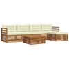 vidaXL Outdoor-Sofagarnitur mit Kissen 6 pcs Natur und Creme