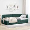 vidaXL Eckbettgestell mit Kopfteil Dunkelgr&uuml;n 100 cm x 200 cm Samt