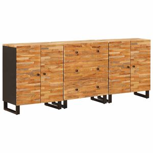 vidaXL Sideboard 3 stk. 60 x 33 x 75 cm Massivholz Mango Braun