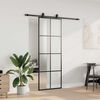 vidaXL Schiebet&uuml;r mit Beschlag Schwarz 76x205 cm ESG-Glas