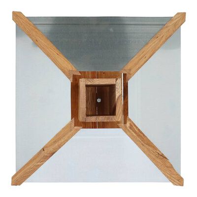 Esschert Design Vogel-Futterhaus mit Silo und Quadratischem Dach Stahl