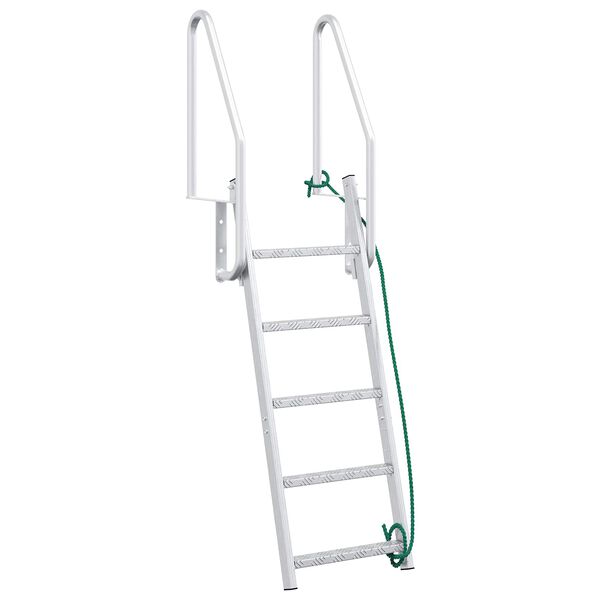 vidaXL 5-Stufen Dockleiter Silber 58 x 77 x 191 cm Aluminium