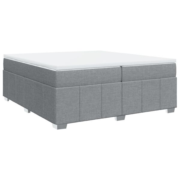 vidaXL Boxspringbett mit Matratze Hellgrau 200x200 cm Stoff